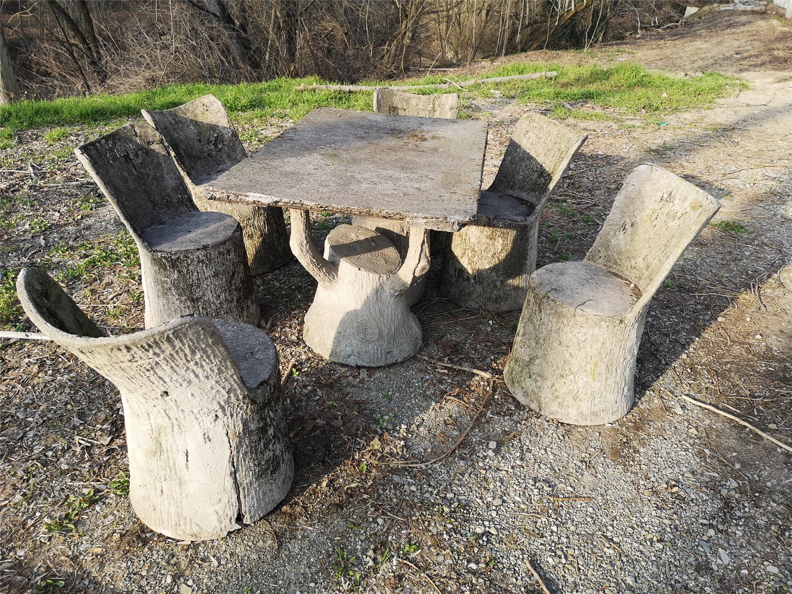 Set da giardino in cemento, anni '50 - 7757 0e2a1