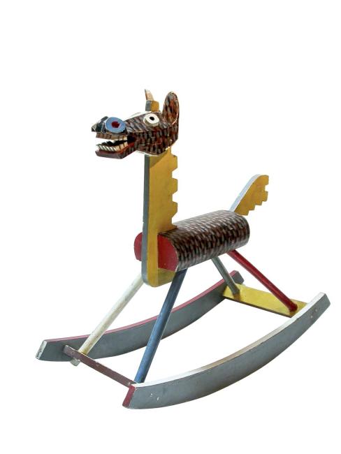 Cavallino in legno policromo Picassiano