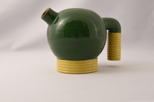 Teiera terracotta maiolicata disegnata da Dante Baldelli per manifattura Rometti di Umbertide inizio anni 30